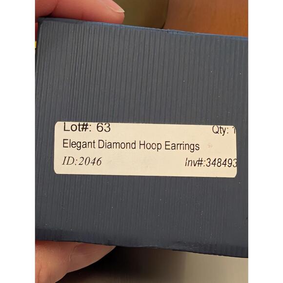 B R Sun Elegant Diamond Hoop Earrings - Picture 4 of 7